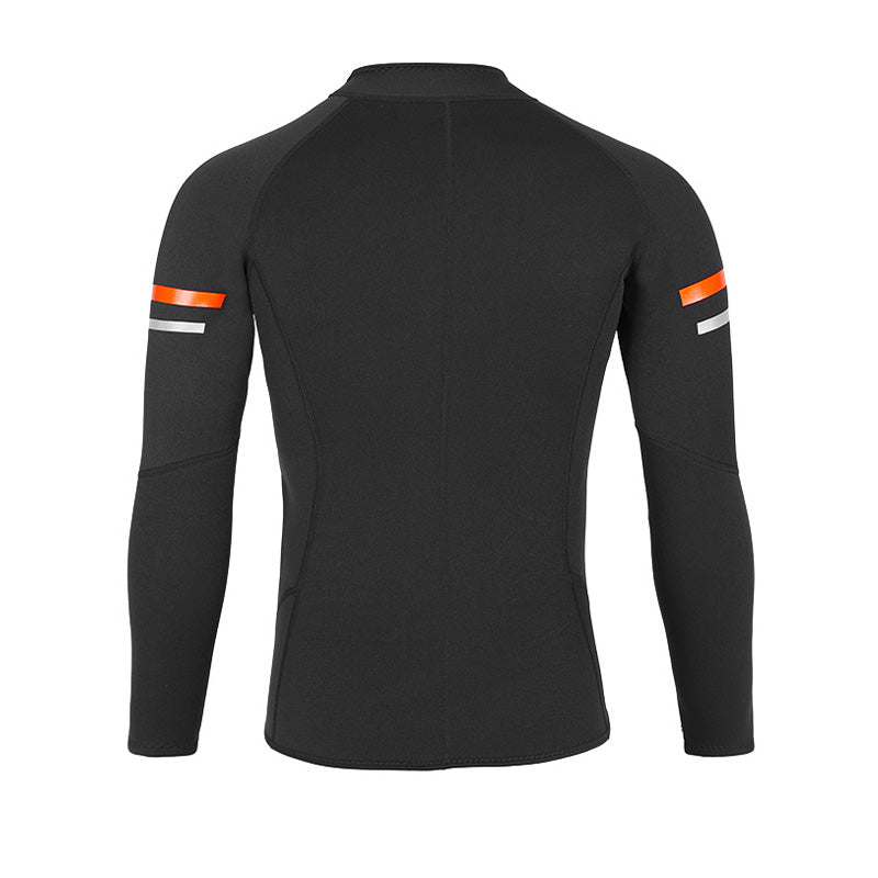 OUZO Dive 1.5mm Neoprene Wetsuit Top for Men & Women | Front Zip Long Sleeve Thermal Jacket for Scuba, Surfing & Snorkeling