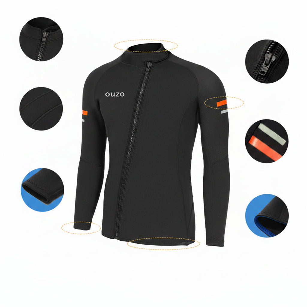 OUZO Dive 1,5mm Front-Zip Neoprenanzug Oberteil
