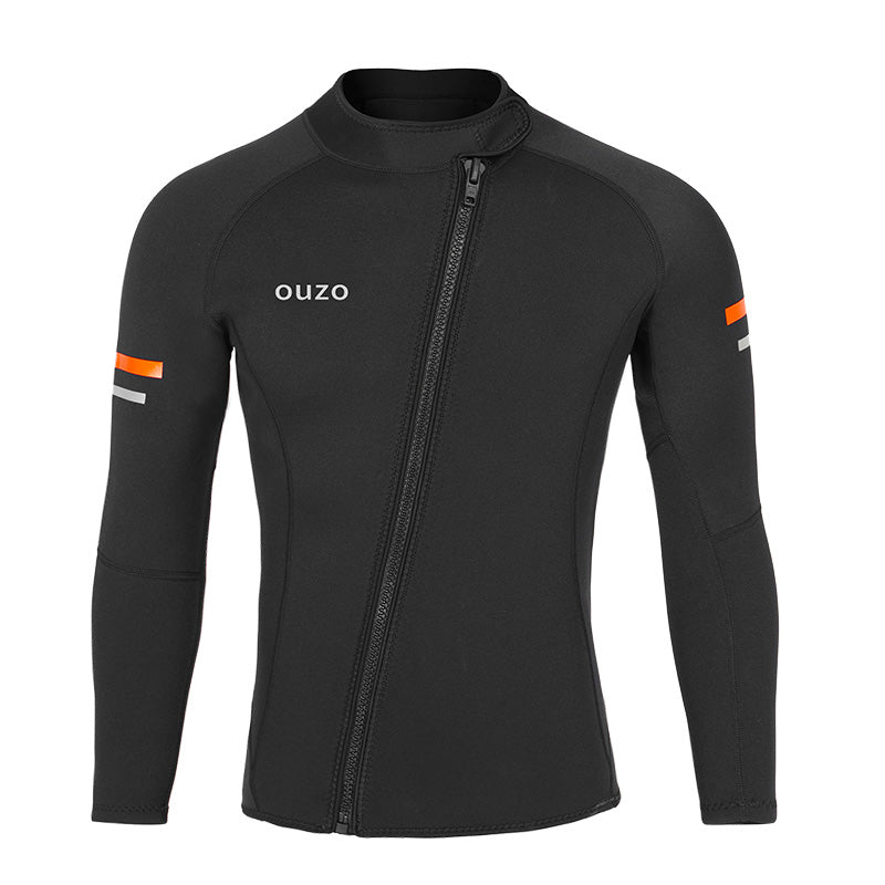 OUZO Dive 1.5mm Neoprene Wetsuit Top for Men & Women | Front Zip Long Sleeve Thermal Jacket for Scuba, Surfing & Snorkeling Image secondaire du produit