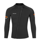 OUZO Dive 1.5mm Neoprene Wetsuit Top for Men & Women | Front Zip Long Sleeve Thermal Jacket for Scuba, Surfing & Snorkeling