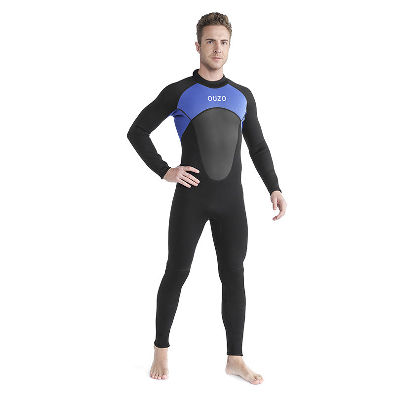 OUZO 3mm Neopren-Einteiler für Herren - Thermo-Tauchanzug mit Ganzkörperbedeckung