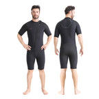 OUZO 3mm Neopren Shorty Herren - Kurzarm Thermo Tauchanzug