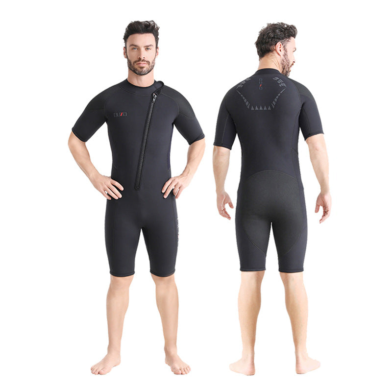 OUZO 3mm Neopren Shorty Herren - Kurzarm Thermo Tauchanzug