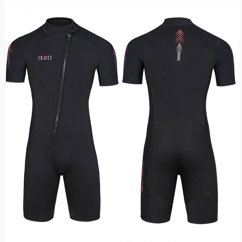 OUZO 3mm Neopren Shorty Herren - Kurzarm Thermo Tauchanzug