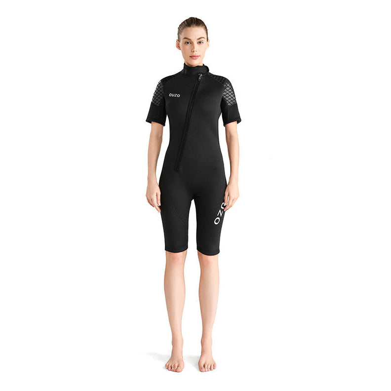 OUZO 3mm Unisex Neopren Shorty Taucheranzug - Kurzarme Thermal Diving Suit