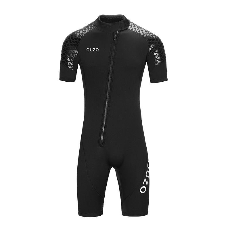 OUZO 3mm Unisex Neopren Shorty Taucheranzug - Kurzarme Thermal Diving Suit