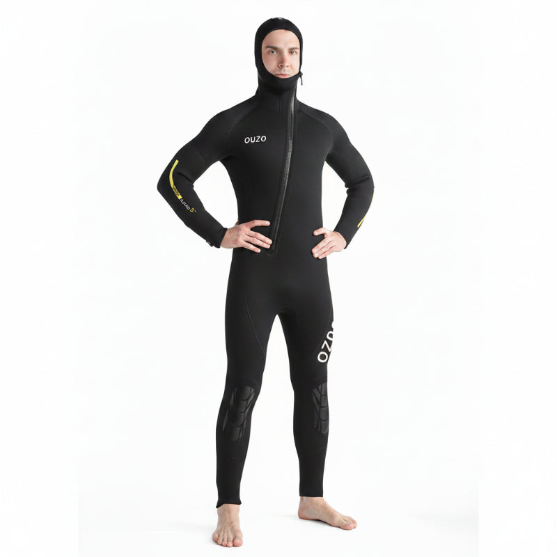 OUZO 5mm Neopren-Einteiler für Herren – Kapuzen-Ganzkörper-Thermo-Tauchanzug