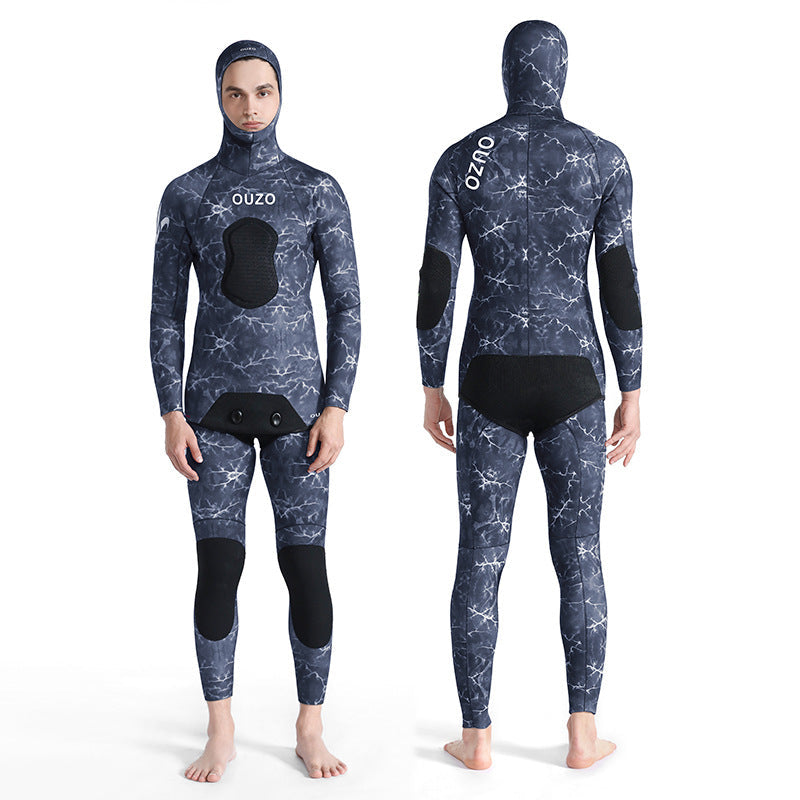 OUZO 3.5mm Herren Neopren-Speerfischer-Anzug-Set – Kaltwasser-Taucheranzug
