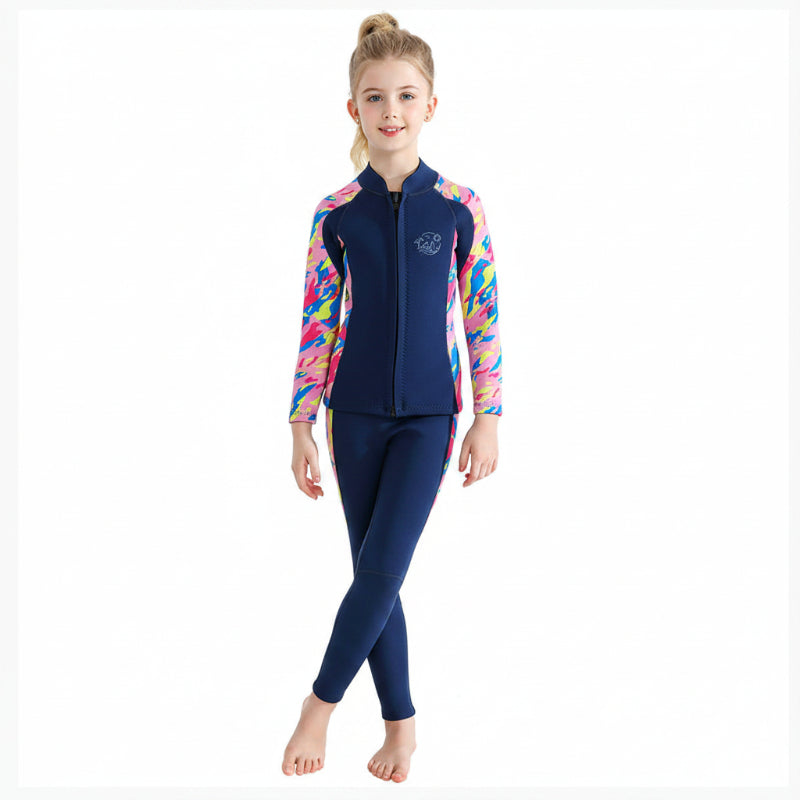 OUZO 2.5mm Kinder Neopren-Zweiteiler Tauchanzug Set - Thermo-Tauchanzug