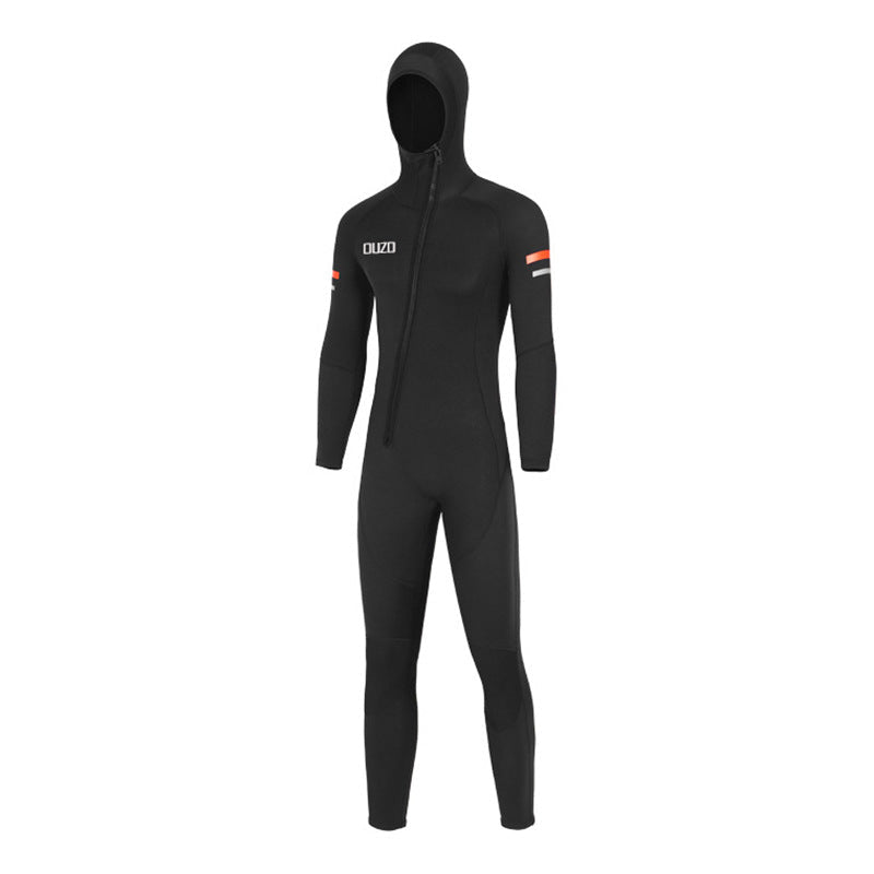 OUZO 1,5 mm Herren Neopren-Einteiler Wetsuit – Kapuzen-Ganzkörper-Thermo-Tauchanzug