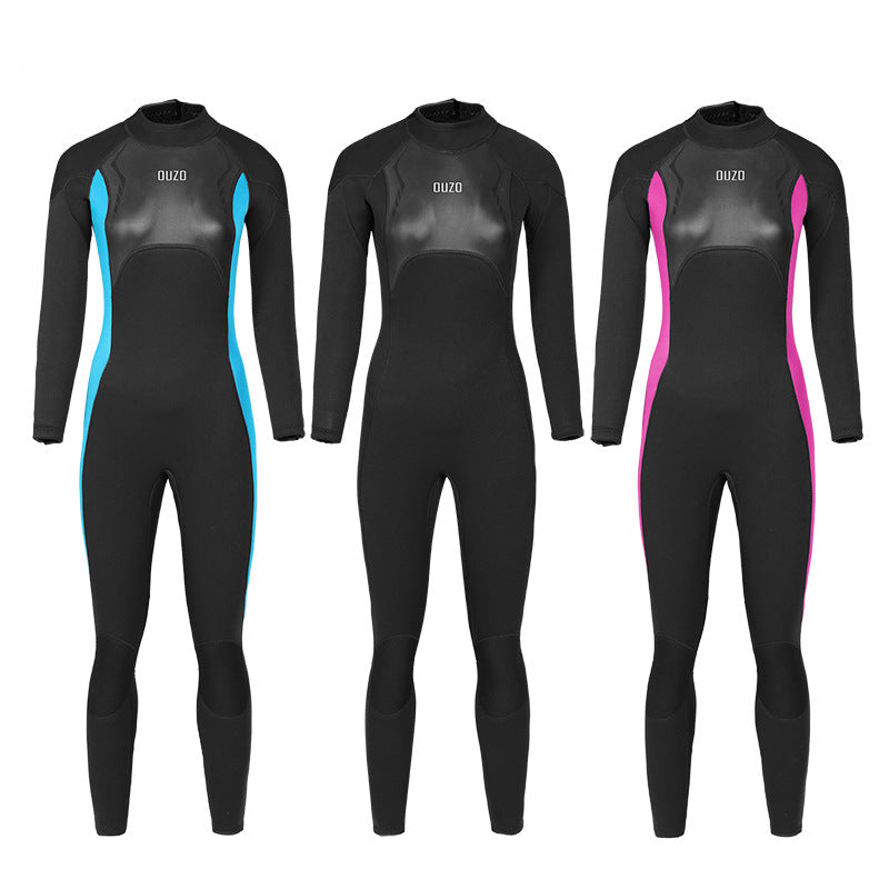 OUZO 3mm Damen Neopren-Einteiler Taucheranzug – Thermo-Ganzkörper-Tauchanzug