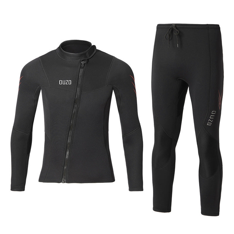 OUZO 3 mm Neopren-Zweiteiler Unisex Neoprenanzug Set - Thermo Taucheranzug Zweitbild