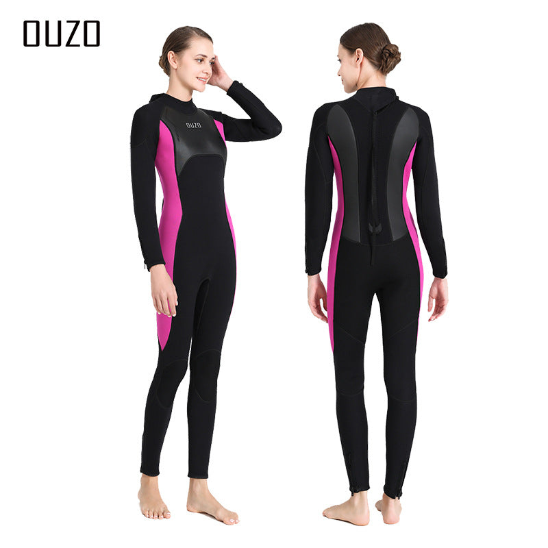 OUZO 3mm Herren Neopren-Einteiler-Tauchanzug - Thermal-Ganzkörper-Tauchanzug