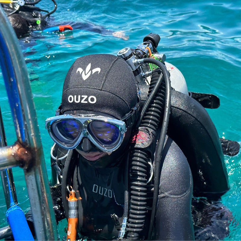 OUZO 3mm Neopren-Taucherhaube - Thermohaube für Kaltwasser