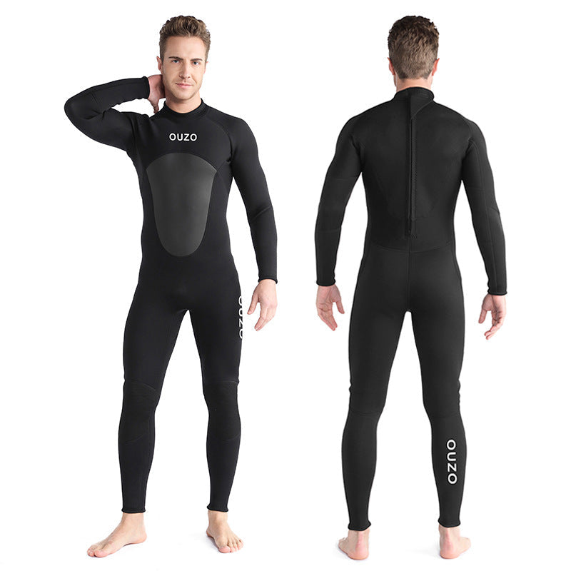 OUZO 3mm Neopren-Einteiler für Herren - Thermo-Tauchanzug mit Ganzkörperbedeckung