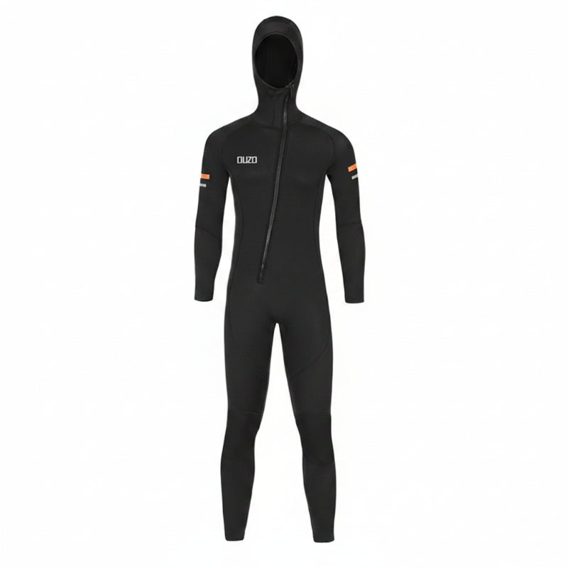 OUZO 1,5 mm Herren Neopren-Einteiler Wetsuit – Kapuzen-Ganzkörper-Thermo-Tauchanzug