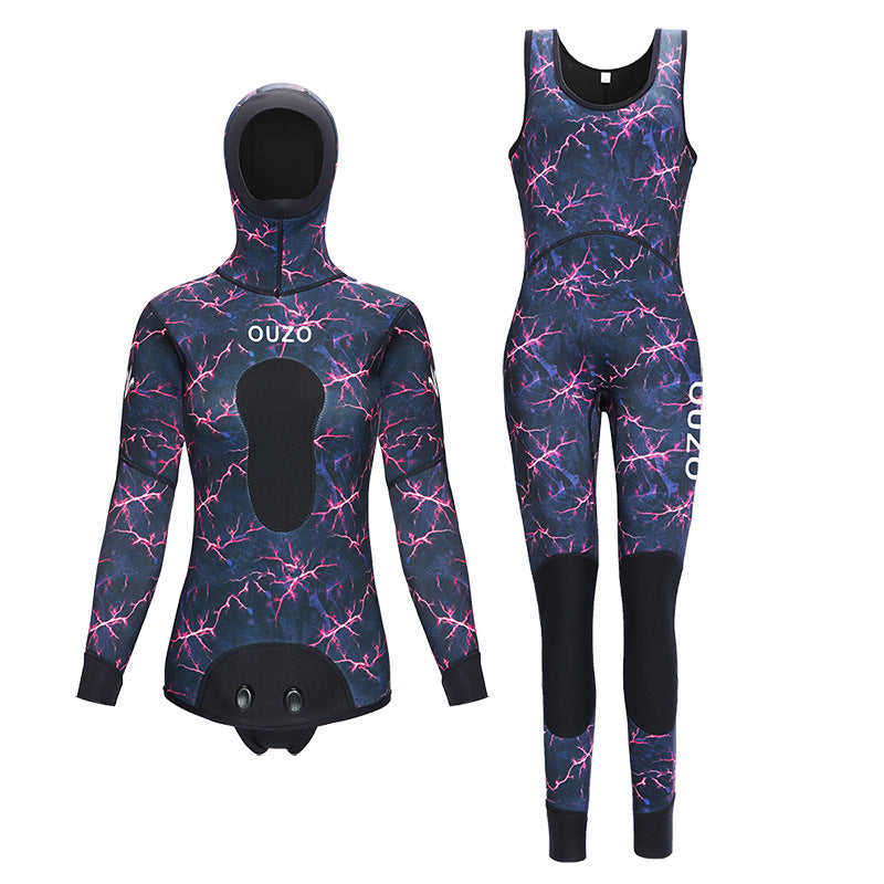 OUZO 1,5 mm Damen-Neopren-Zweiteiler-Tauchanzug-Set – Thermal-Tauchanzug