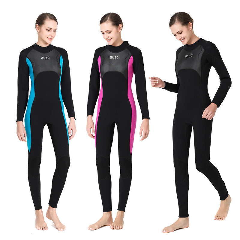 OUZO 3mm Damen Neopren-Einteiler Taucheranzug – Thermo-Ganzkörper-Tauchanzug