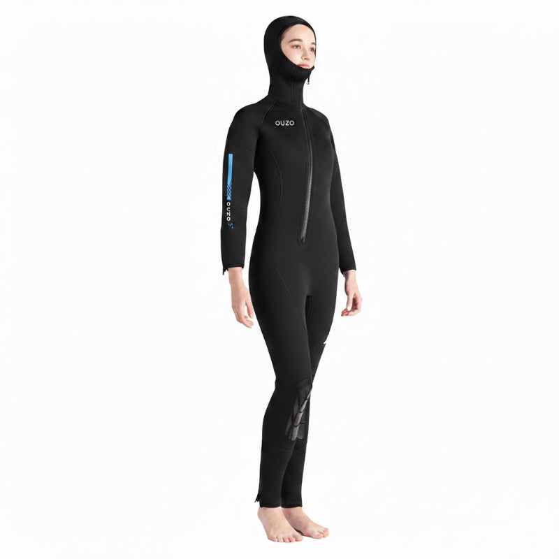 OUZO 5mm Neopren-Einteiler für Herren – Kapuzen-Ganzkörper-Thermo-Tauchanzug