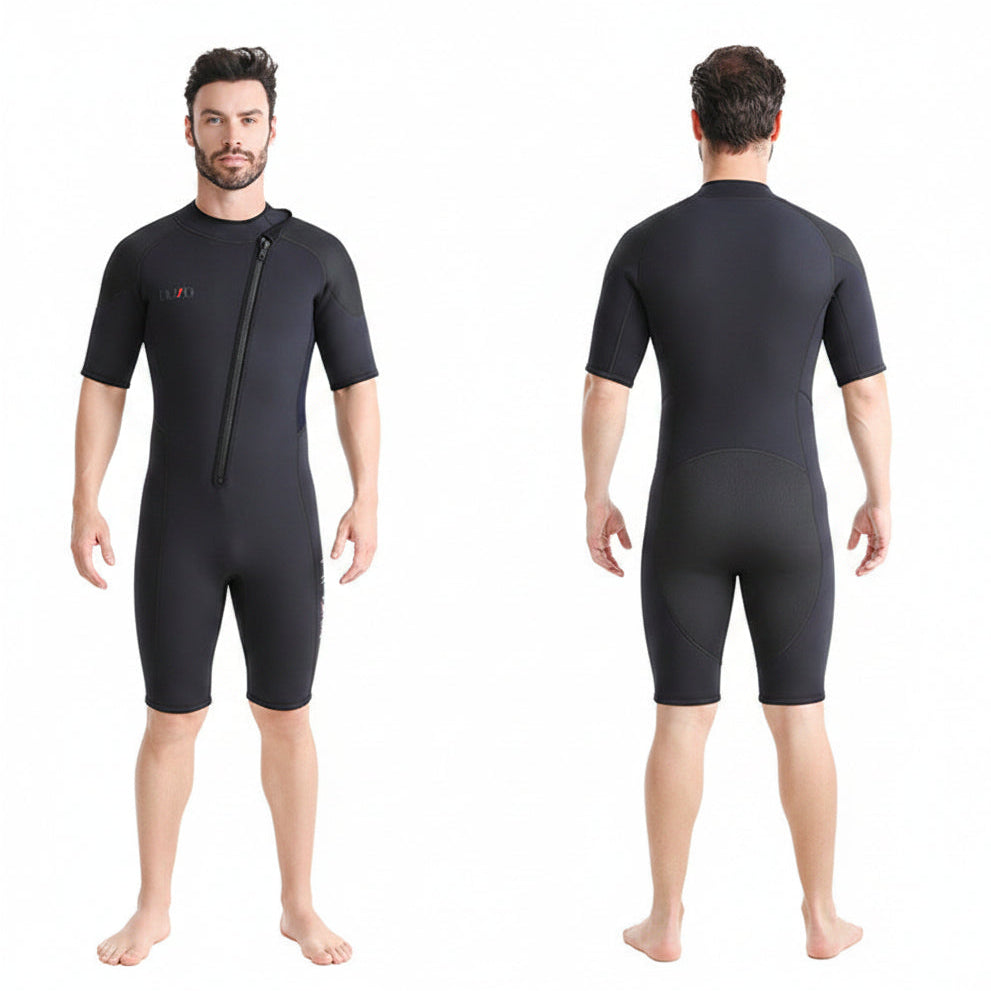 OUZO 3mm Neopren Shorty Herren - Kurzarm Thermo Tauchanzug