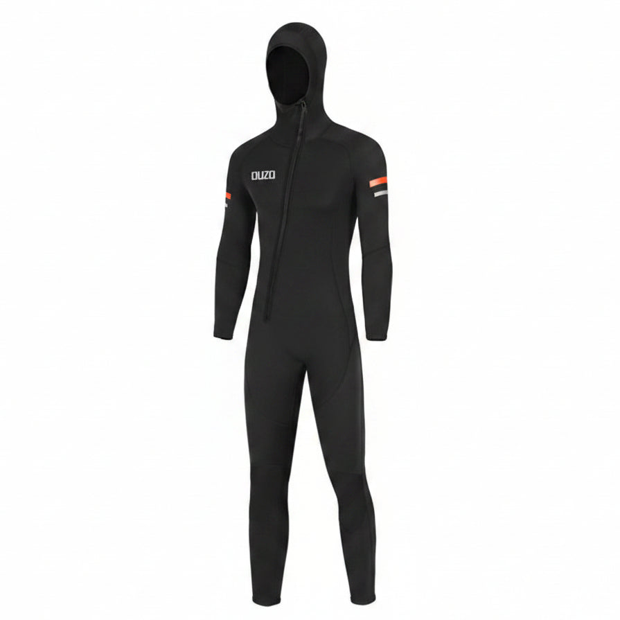 OUZO 1,5 mm Herren Neopren-Einteiler Wetsuit – Kapuzen-Ganzkörper-Thermo-Tauchanzug Zweitbild