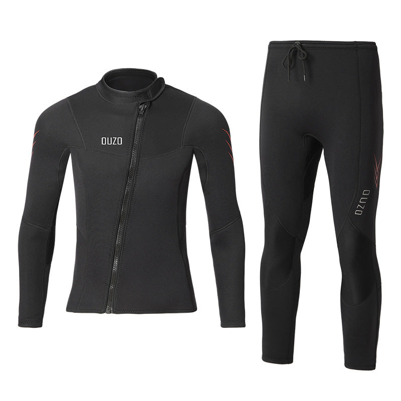 OUZO 3 mm Neopren-Zweiteiler Unisex Neoprenanzug Set - Thermo Taucheranzug