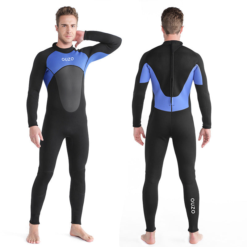 OUZO 3mm Neopren-Einteiler für Herren - Thermo-Tauchanzug mit Ganzkörperbedeckung